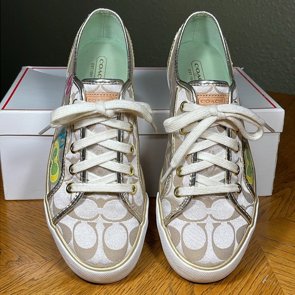 HTF COACH DEE POPPY DAISY C APPLIQUE SIGNATURE SNEAKERS - Picture 6 of 16